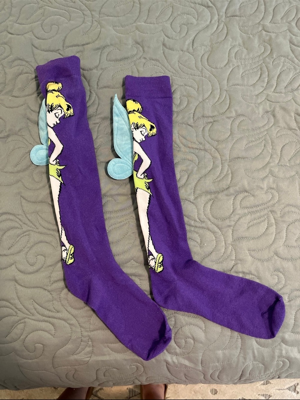 Disney Tinkerbell Socks with Light Blue Wing Accents